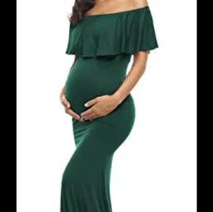 Jezero Maternity Dress floor length Medium in Green